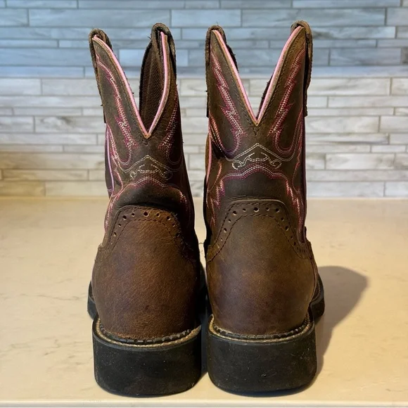 Justin Gypsy Brown Leather Embroidered Pull On Western Boot Size 8.5 B  L9903 - Picture 3 of 12